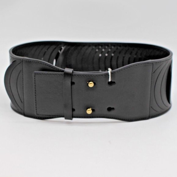 $595 Salvatore Ferragamo Belt - Black Calf Leather Women's Sizes - Picture 1 of 9